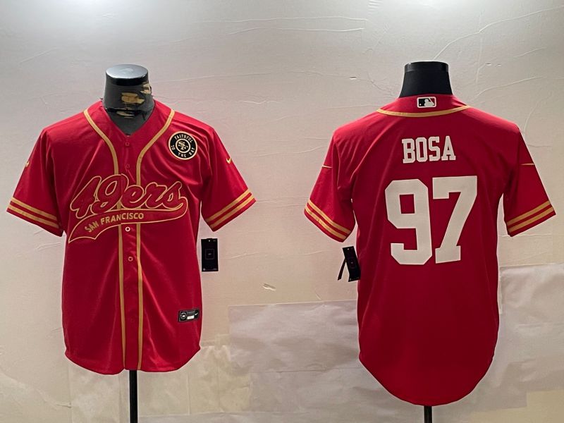 Men San Francisco 49ers #97 Bosa Red Joint Name 2024 Nike Limited NFL Jersey style 12091->san francisco 49ers->NFL Jersey